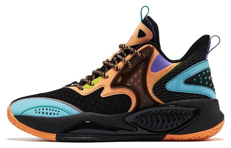 

Баскетбольные кроссовки Basketball Shoes Men Mid-Top Black/blue/orange Qiaodan