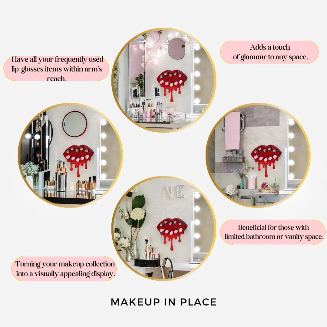 Органайзер для помад MIP Makeup In Place на 10 предметов, зеркально-красный — фото 4