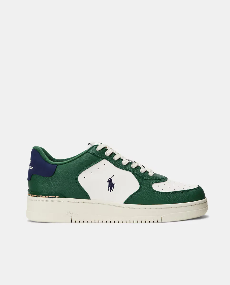 

Мужские туфли Masters CRT с низкой кожей-корзиной Polo Ralph Lauren, зеленый