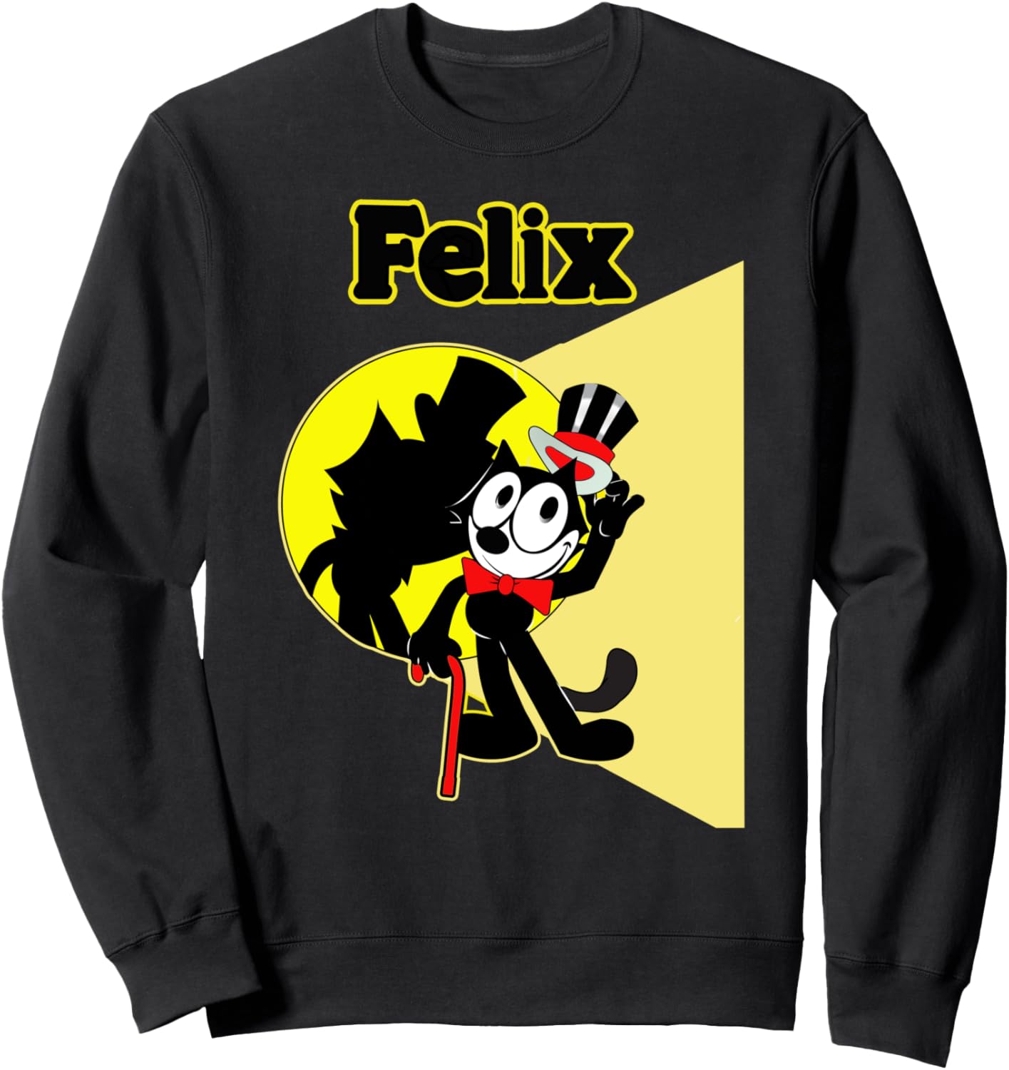 

Шелковая шляпа с изображением черного кота Феликса и толстовка с принтом в виде бродвейской сцены и прожектора, черная (black 19-3911tcx), размер S Broadway Felix! Vintage Cartoon Design Vaudeville, Черный, Шелковая шляпа с изображением черного кота Фелик