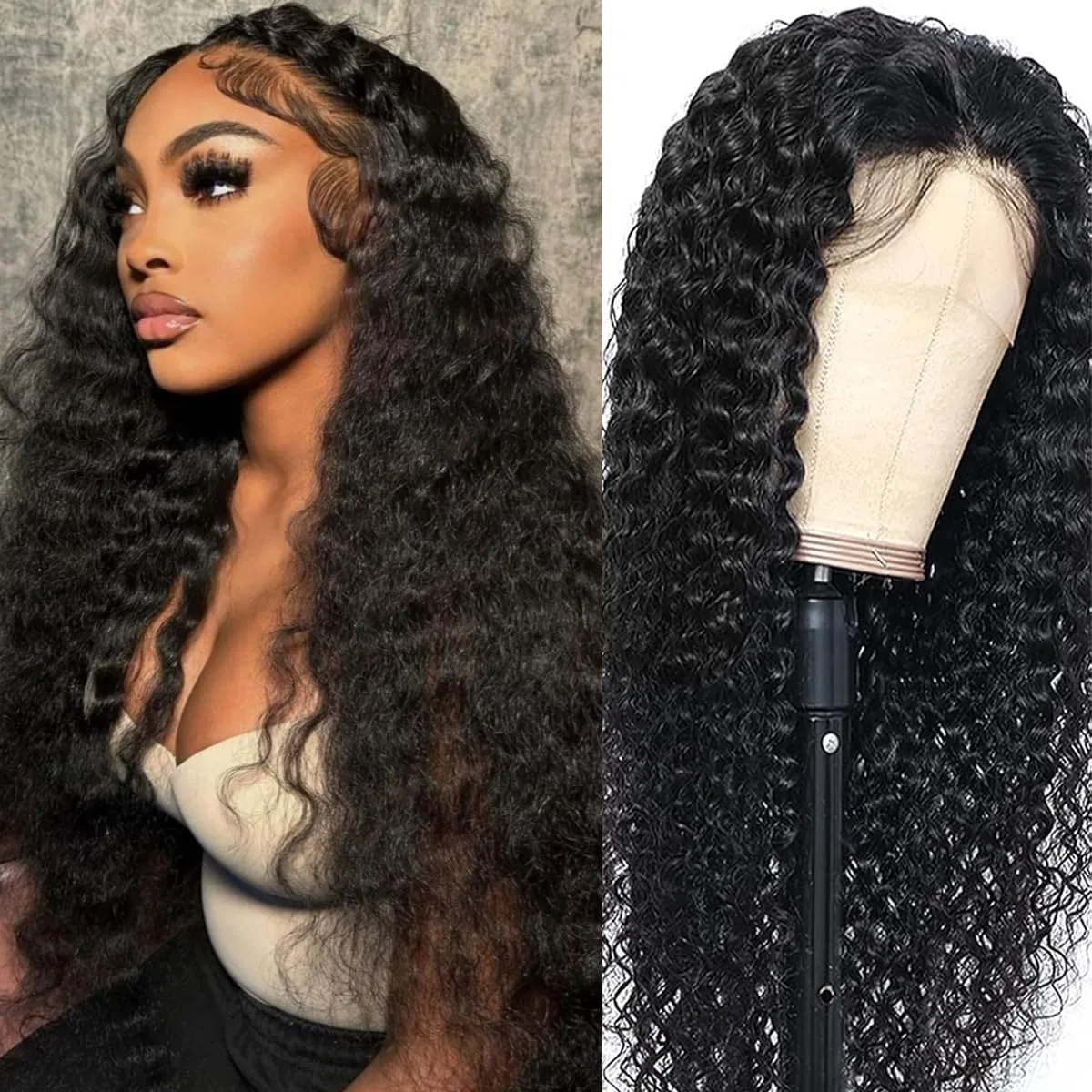 Парик Jerry Curly Wave Lace Front из натуральных волос, 18 дюймов Yayahair