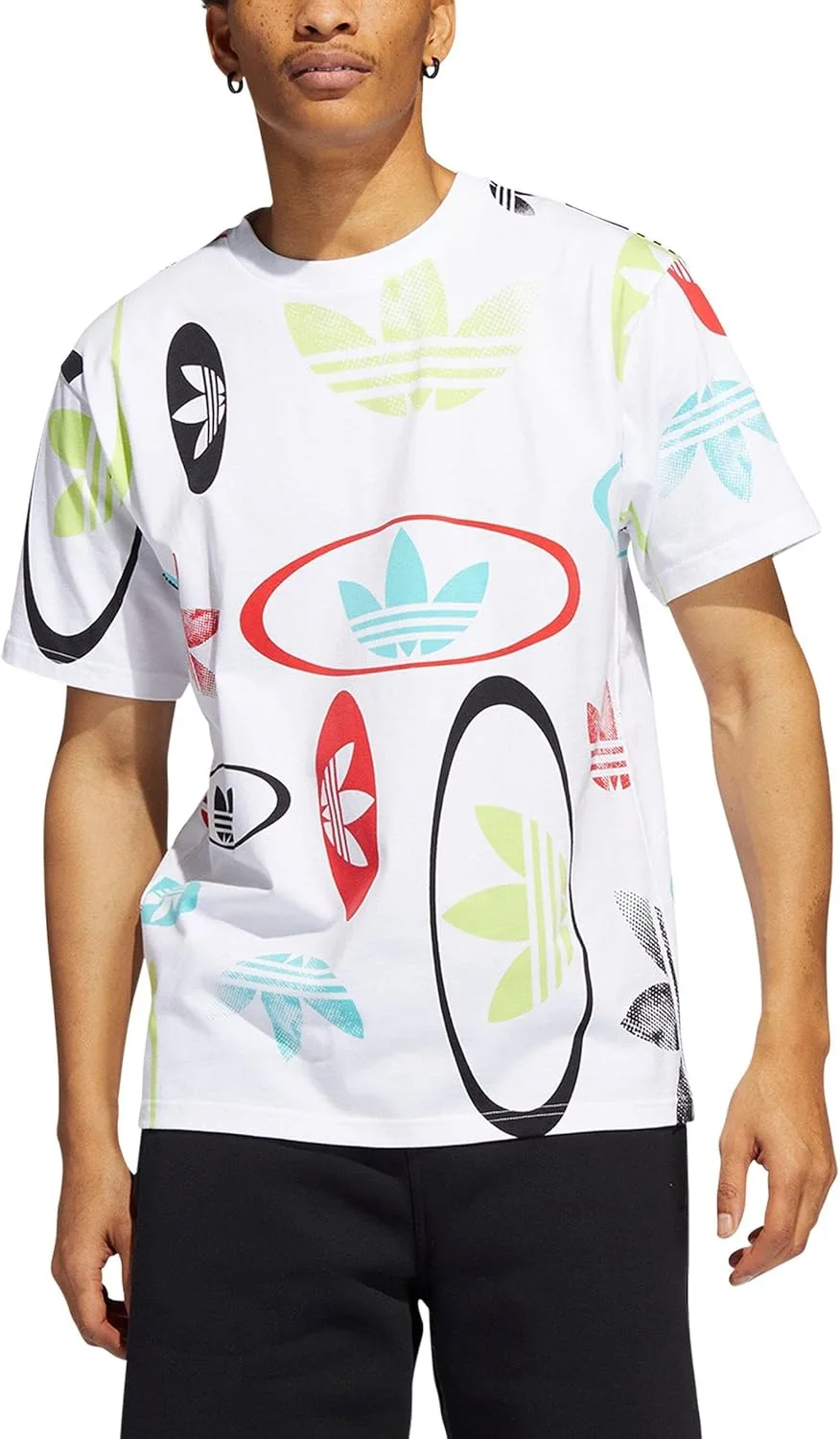 Футболка adidas Originals All Over Print Logo, Wonder White/Multicolor — фото 2