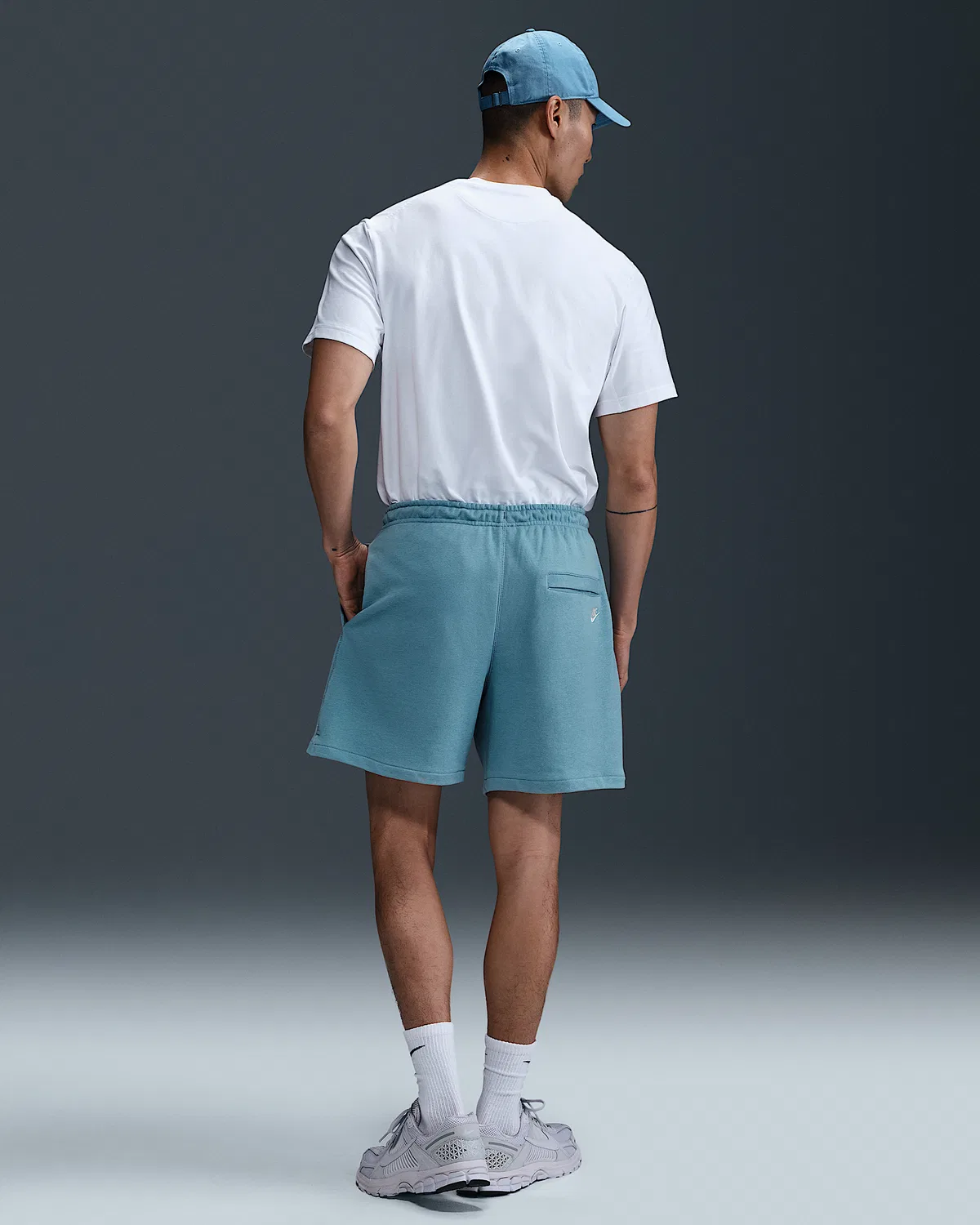 Мужские шорты Nike Club из французского флиса Flow, Denim Turquoise/Denim Turquoise/Photon Dust — фото 4