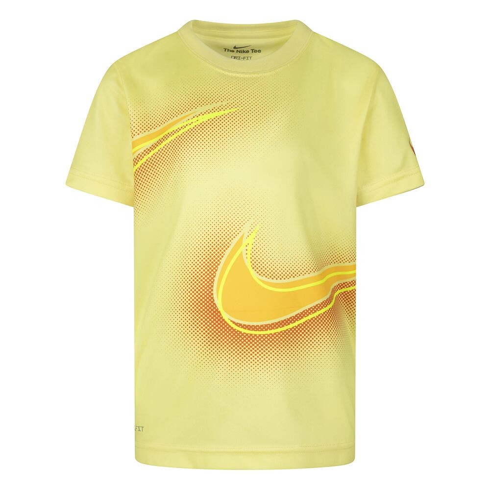 

Футболка Nike Stacked Up Swoosh Dri-FIT для мальчиков 4–7 лет, желтый