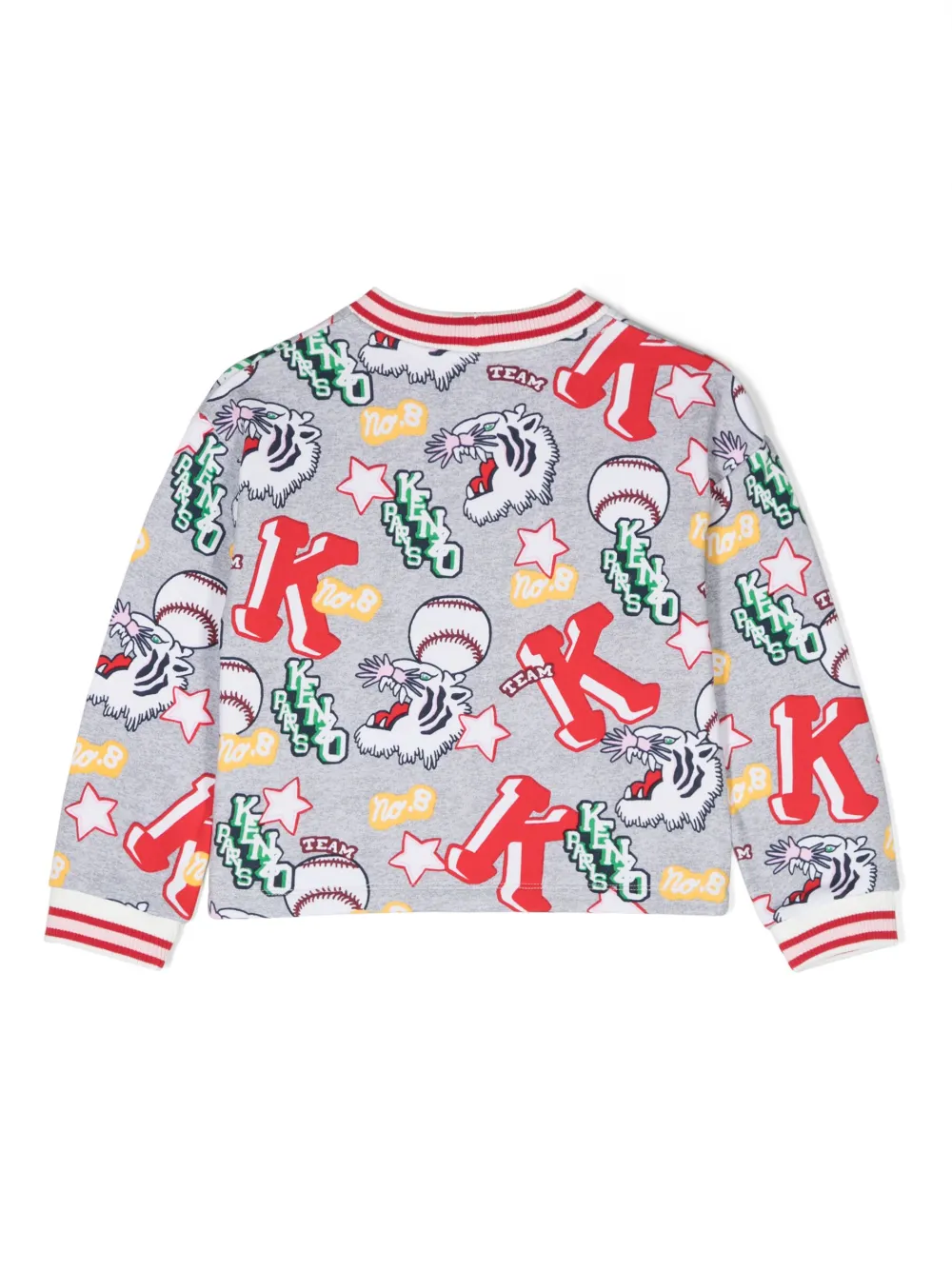 Кардиган с принтом Kenzo Kids, серый — фото 2