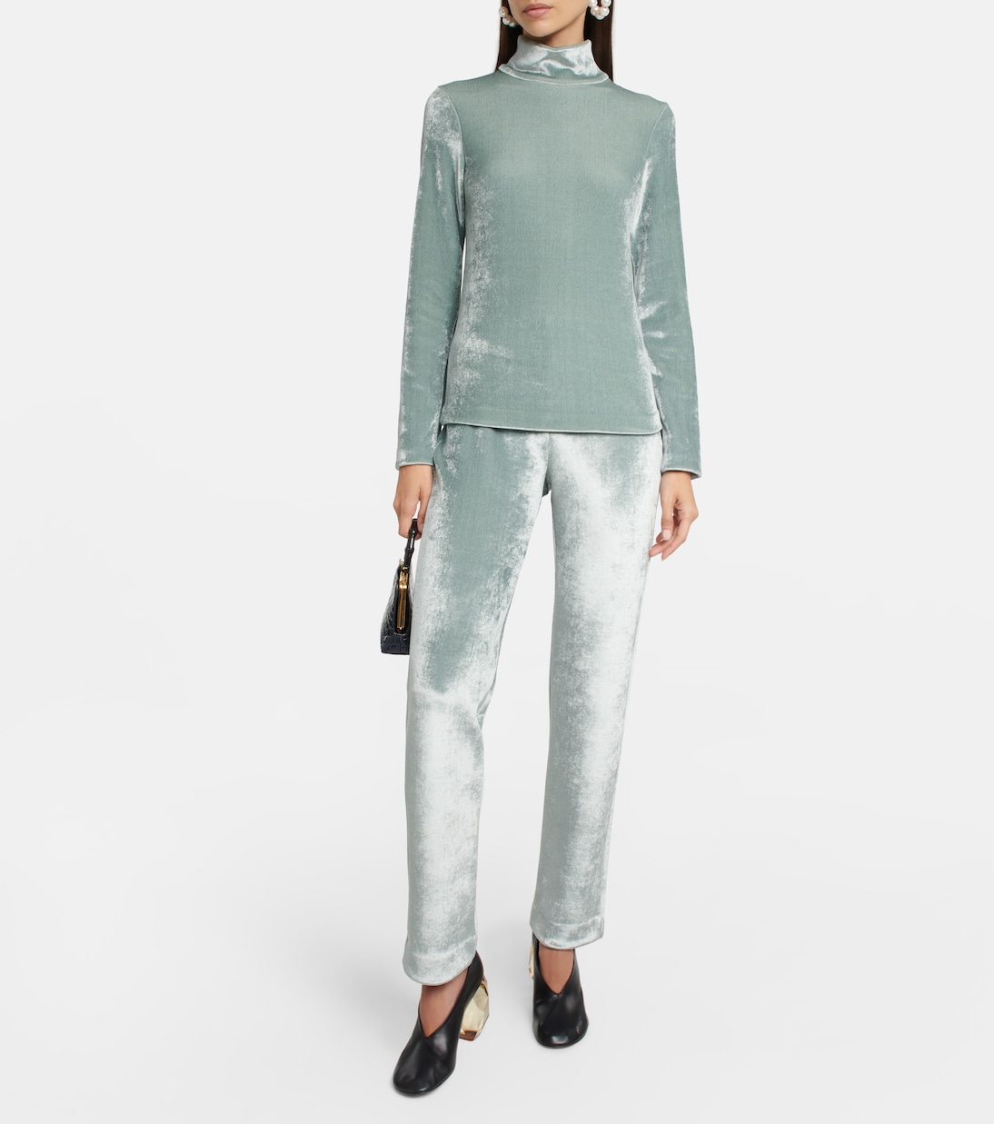 Прямые брюки из смесовой шерсти Jil Sander, Steel Blue — фото 2