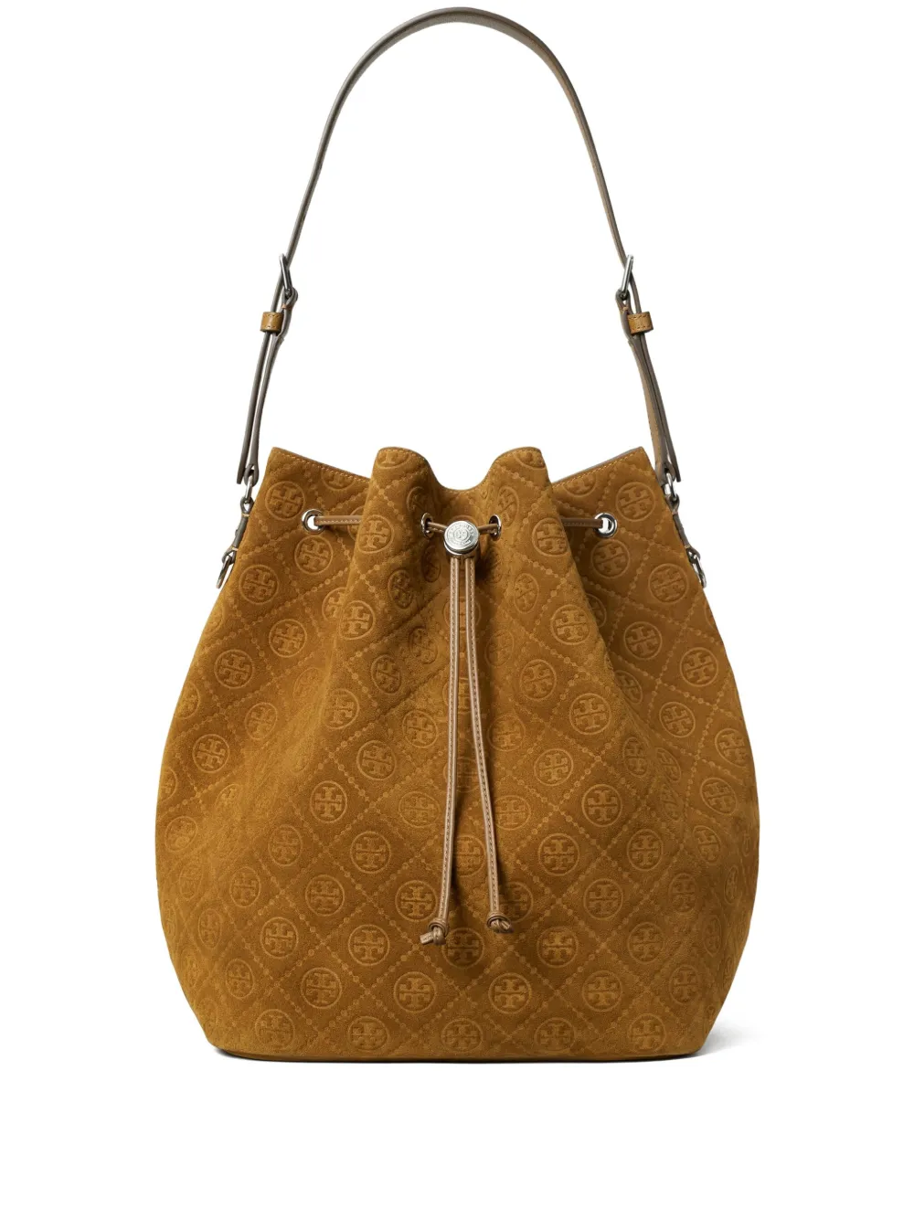 

Сумка-ведро с монограммой Tory Burch, коричневый