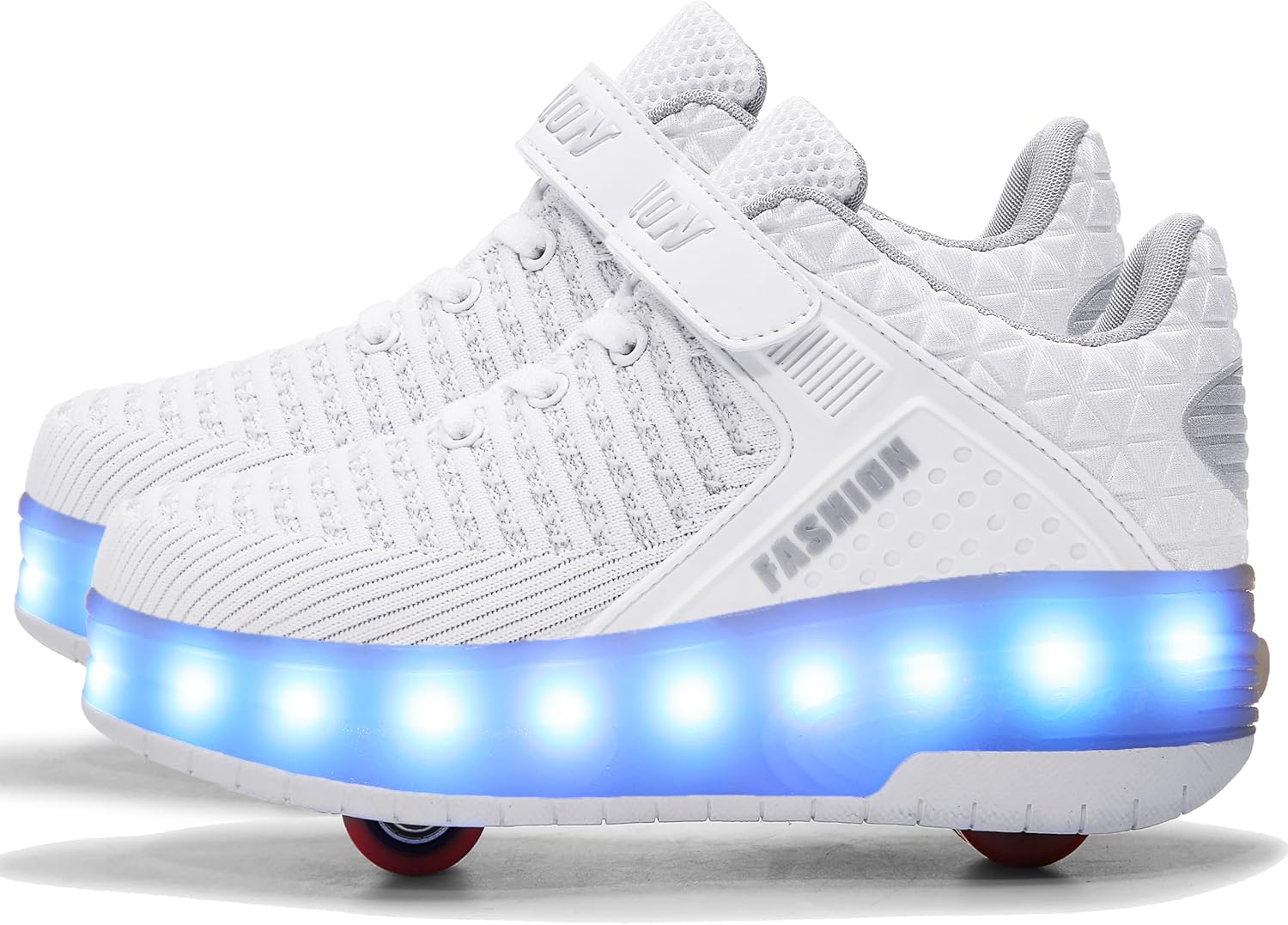 

Детские роликовые кроссовки Aikuass с USB-подзарядкой и светящейся LED-подсветкой для мальчиков и девочек, белый
