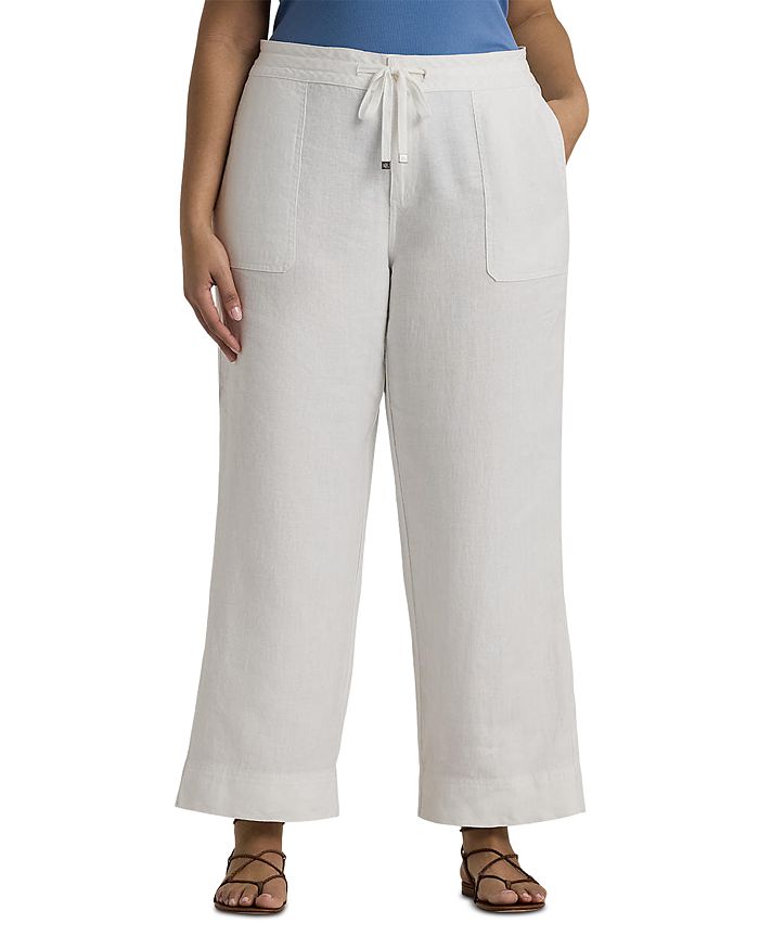 

Плюсовые льняные брюки со шнурком Ralph Lauren, белый