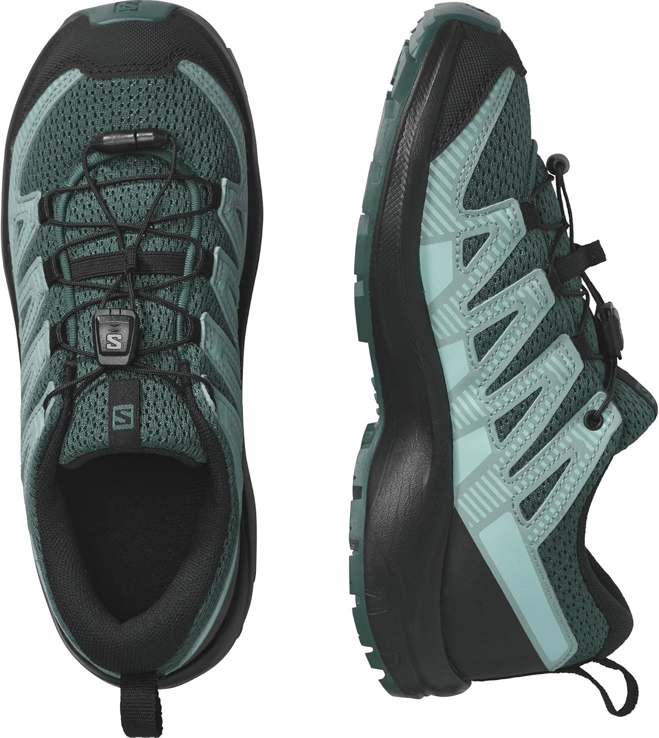 Детские кроссовки Salomon Xa Pro V8 для трейлраннинга (унисекс), черный/синий — фото 4