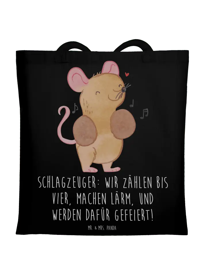 

Сумка для переноски Mr & Mrs Panda Schlagzeuger Stolz, черный