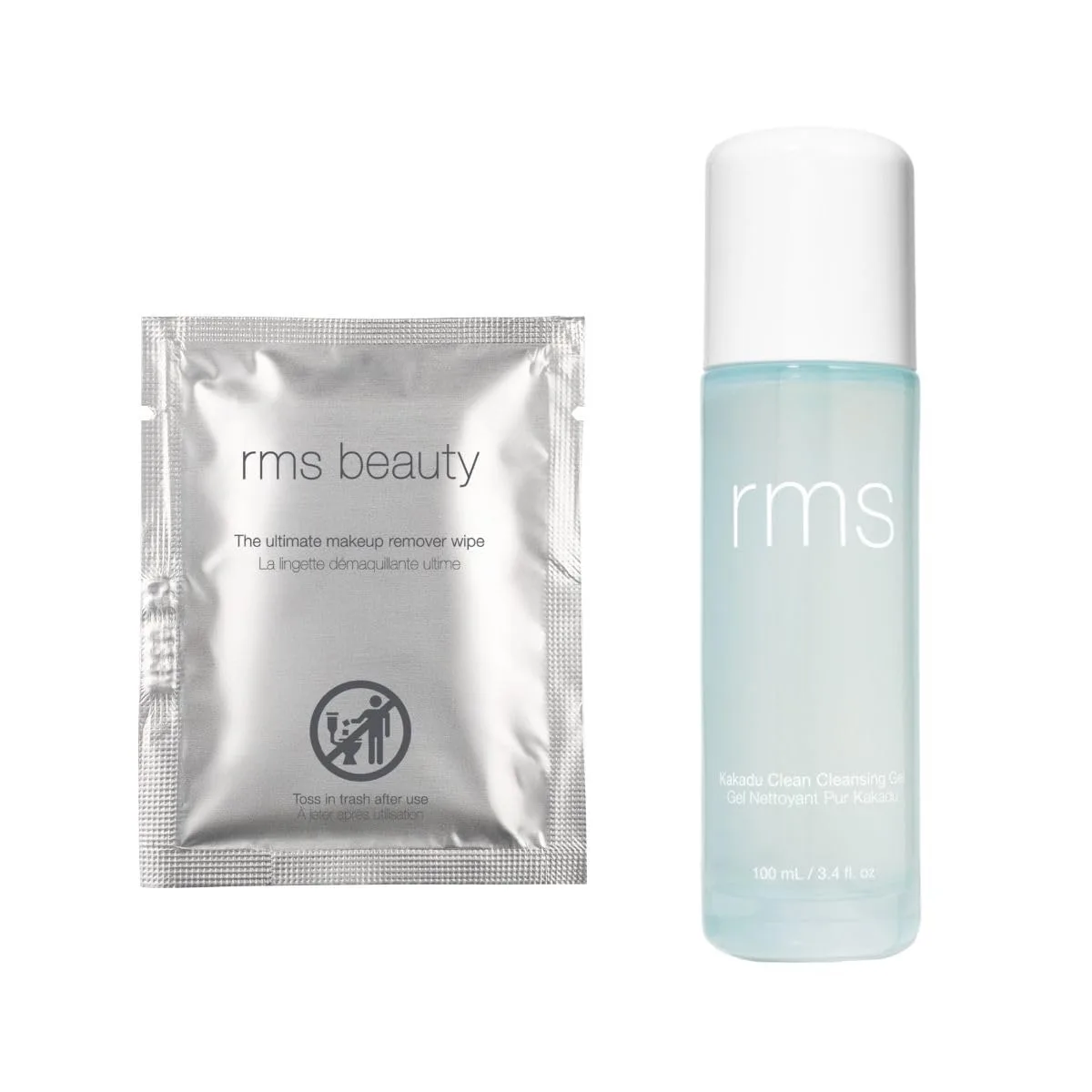 RMS Beauty Makeup Remover Wipes и Kakadu Clean Cleansing Gel - очищающий гель без силиконов, мягкое пенящееся средство для умывания, смывает SPF и макияж