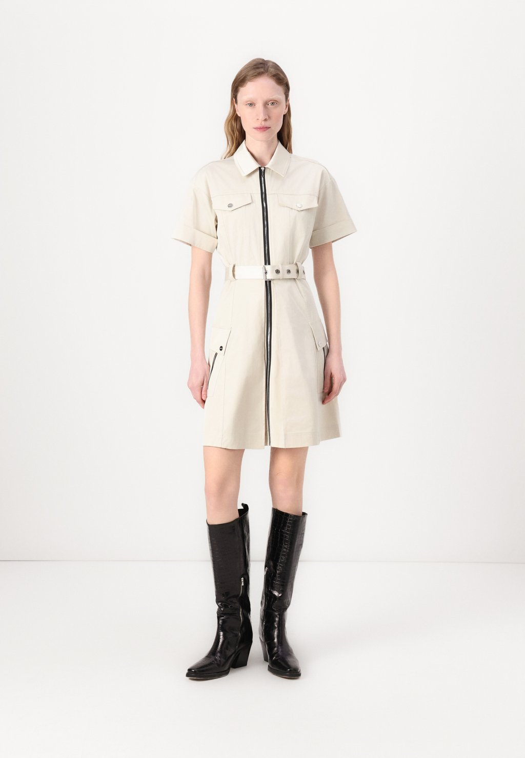 

Платье-рубашка SHIRT DRESS FRONT ZIP DKNY, оранжевый