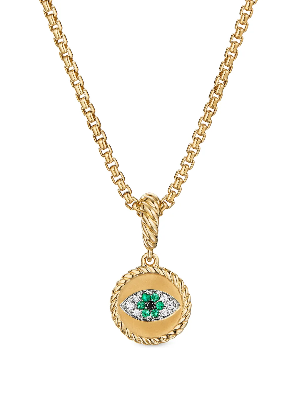 

Подвеска Evil Eye из желтого золота с бриллиантами и изумрудом (18.8 мм) David Yurman, золотой