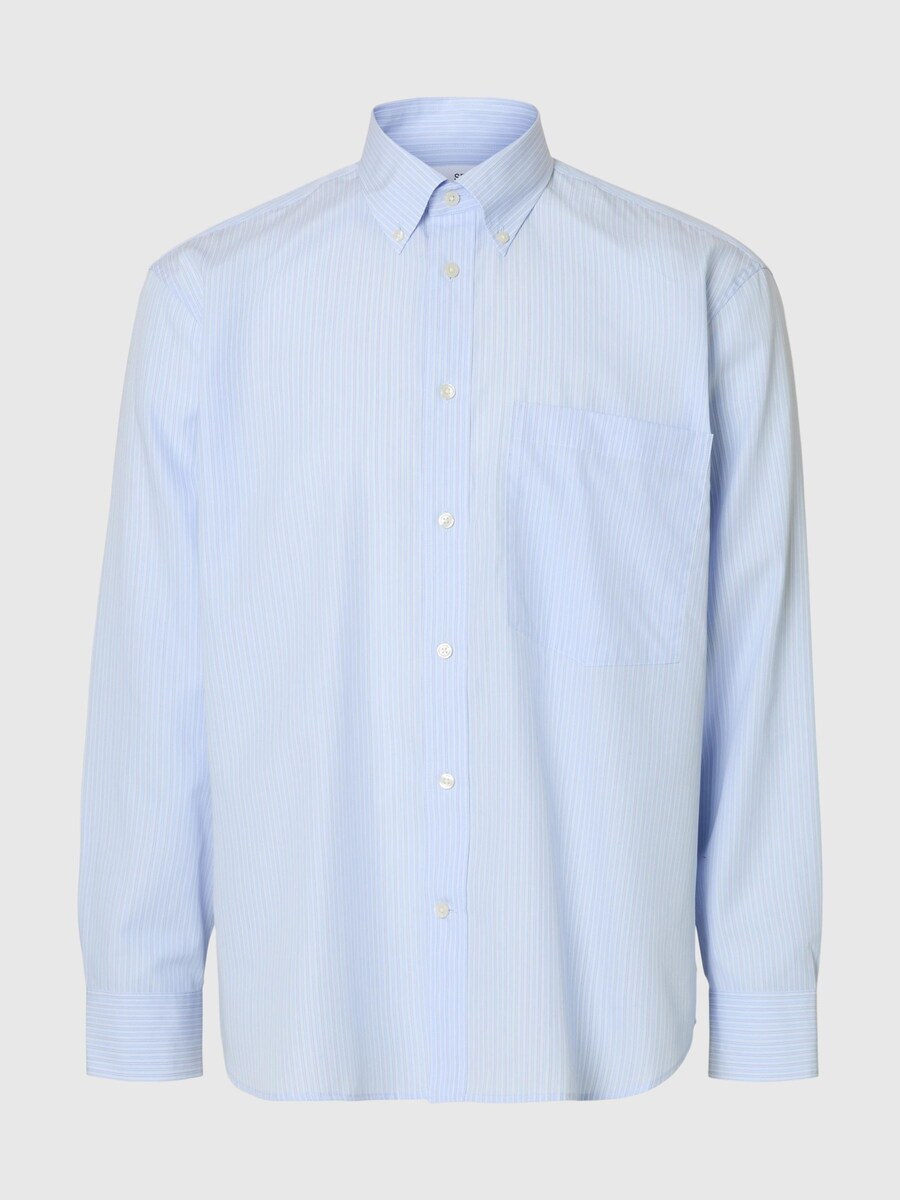 

Рубашка на пуговицах классического кроя SELECTED, светло-голубой