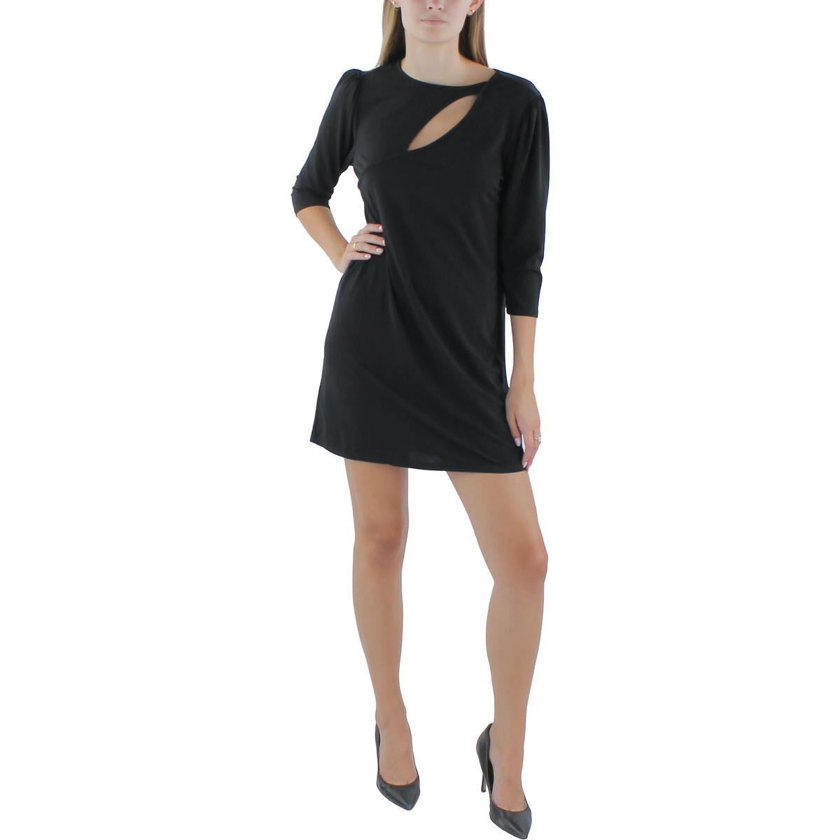 

Женское эластичное мини-платье с замочной скважиной NY Collection, черный