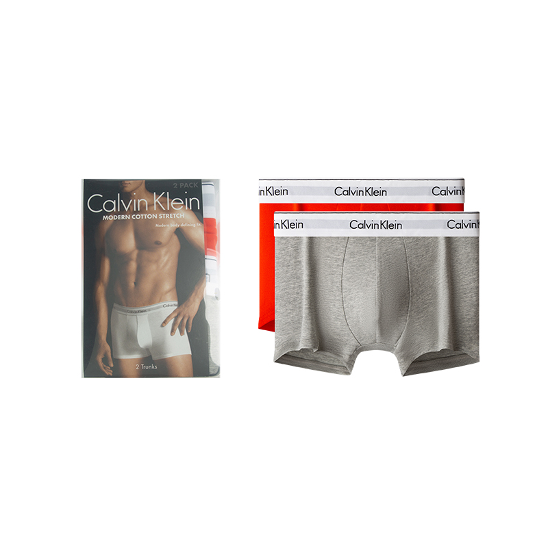 

Calvin Klein Мужские боксеры, цвет CBY - Radish red/coconut gray