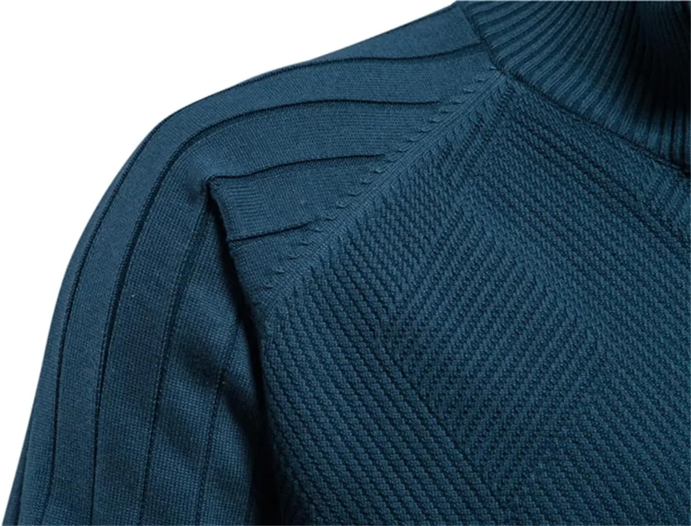 Мужской кардиган на молнии вязаный с длинным рукавом slim fit — фото 3