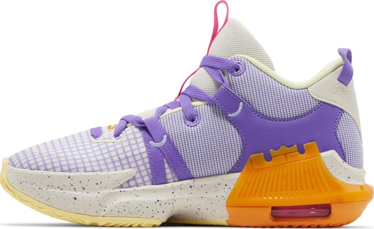 Кроссовки LeBron Witness 7 GS 'Action Grape Vivid Orange', фиолетовый — фото 3