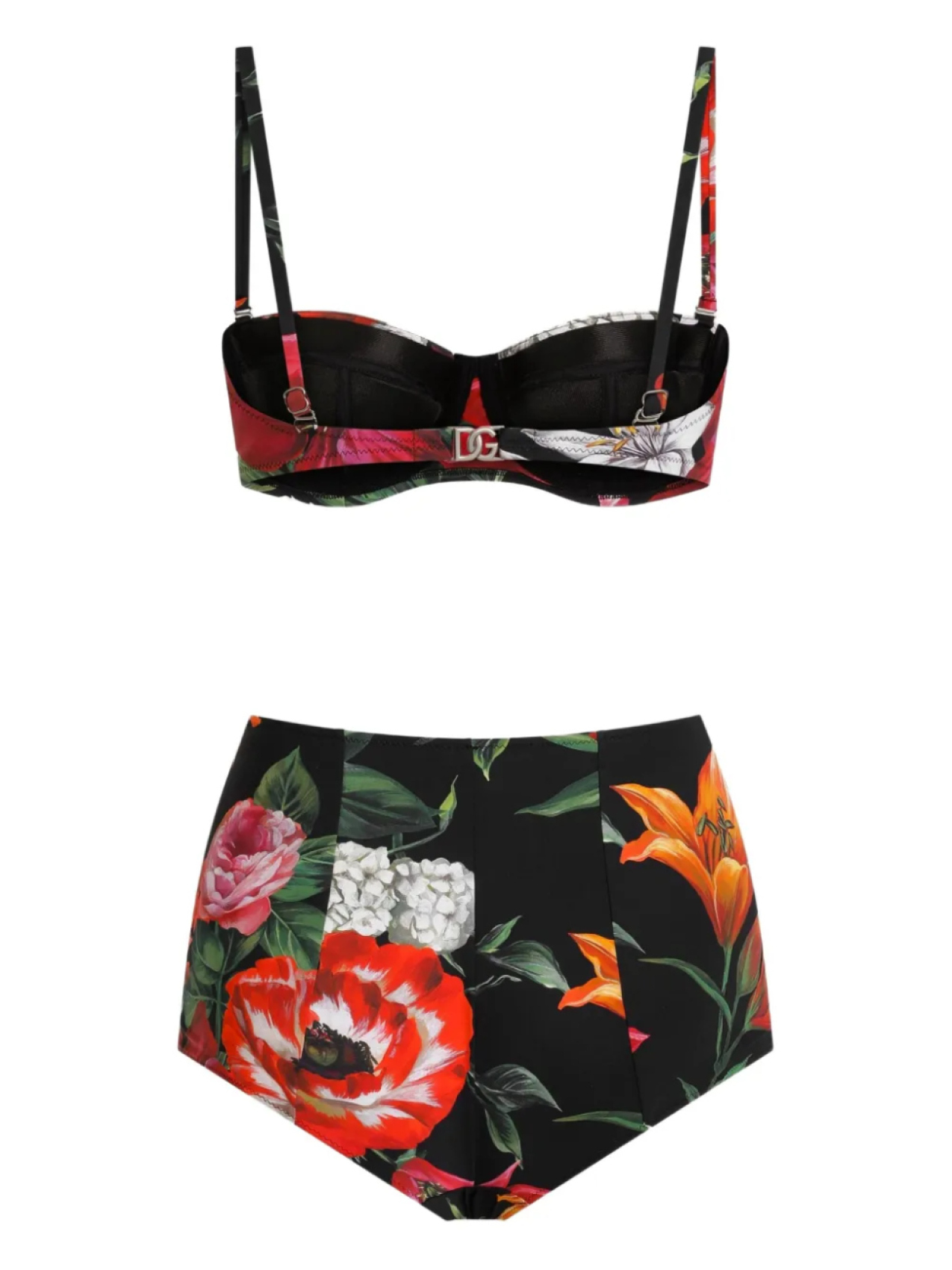 Dolce & Gabbana бикини с цветочным принтом, черный — фото 2
