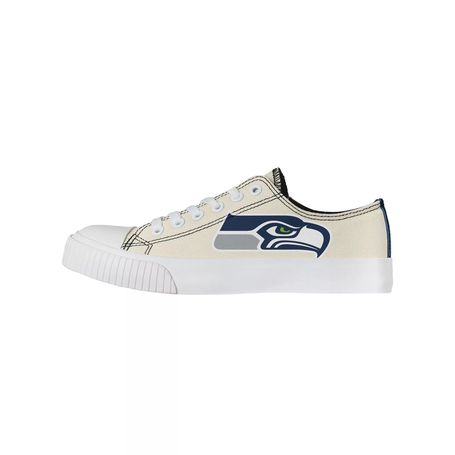 Женские низкие парусиновые туфли кремового цвета FOCO Seattle Seahawks — фото 4