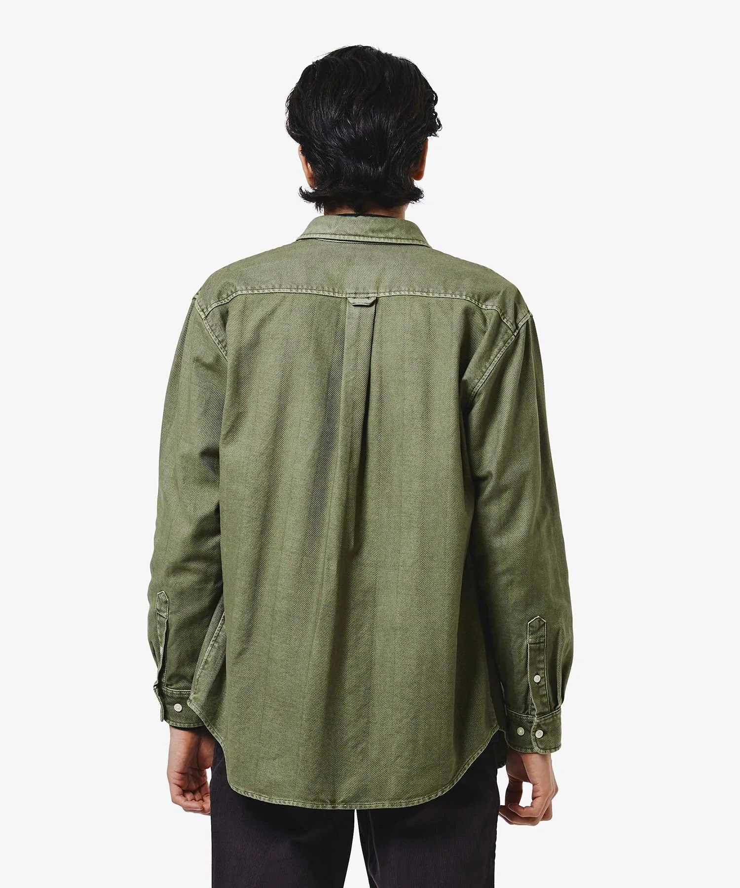 Рубашка из выстиранной фланели в елочку LACOSTE, Khaki — фото 3