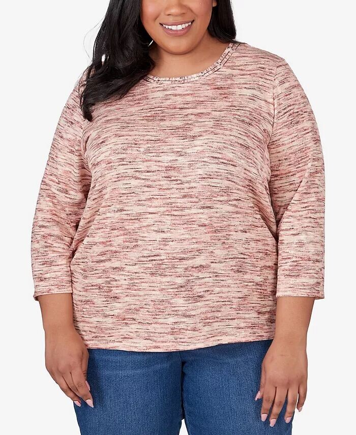 

Топ Scottsdale Space Dye Beaded Neck Top Plus Size Alfred Dunner, оранжевый