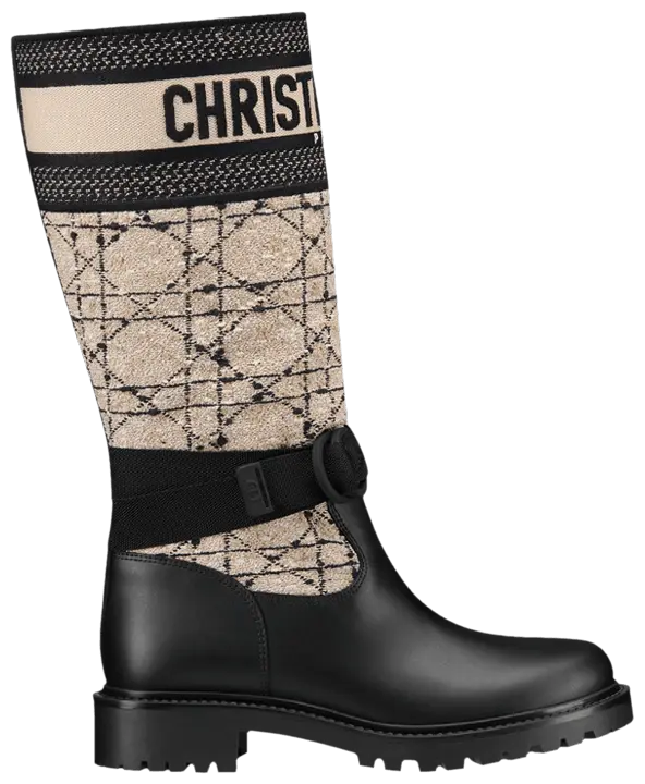 Ботинки Dior Wmns D-Major Boot 'Cannage Tweed - Beige Black', кремовый