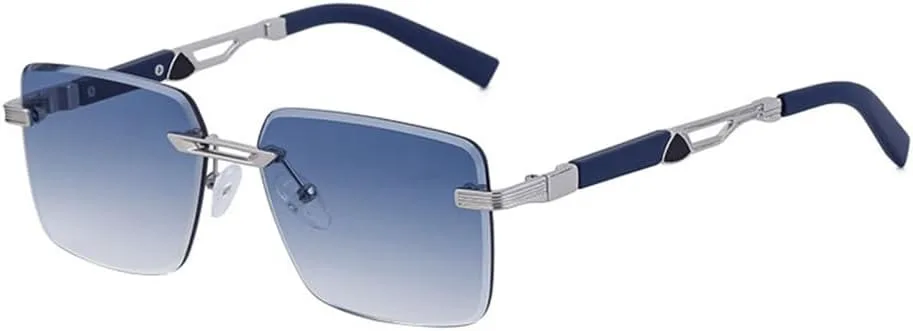 

MUTYNE Модные квадратные солнцезащитные очки для мужчин, роскошные солнцезащитные очки без оправы для женщин, стильные винтажные солнцезащитные очки класса люкс, C6