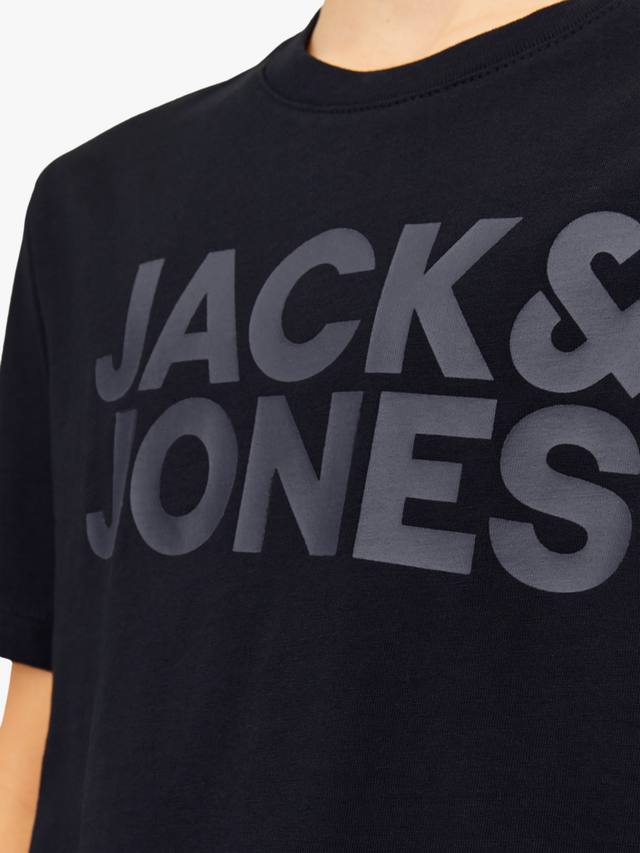 Детская футболка из хлопка с логотипом Jack & Jones, Black — фото 4