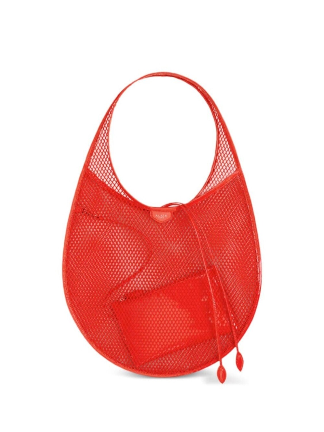 

Сетчатая сумка-тоут с нашивкой-логотипом Alaïa, красный