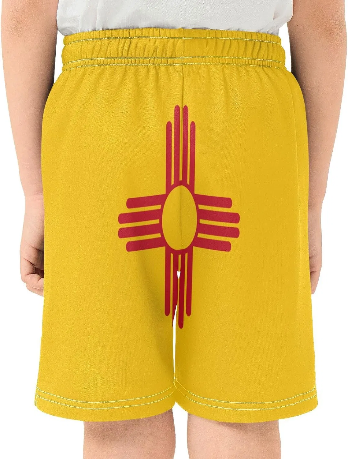 Шорты для мальчиков GuoChe Athletic Shorts, дышащие, с карманами, New Mexico State Flag — фото 4