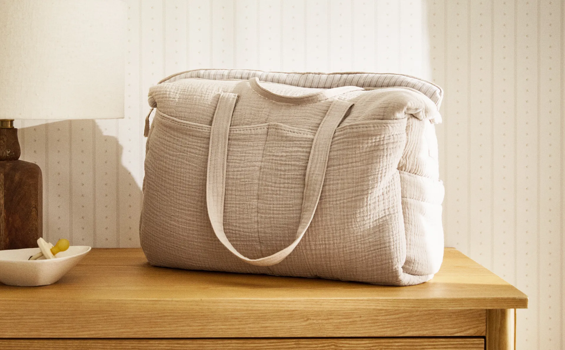 

Полосатая сумка для беременных Zara Home, коричневый