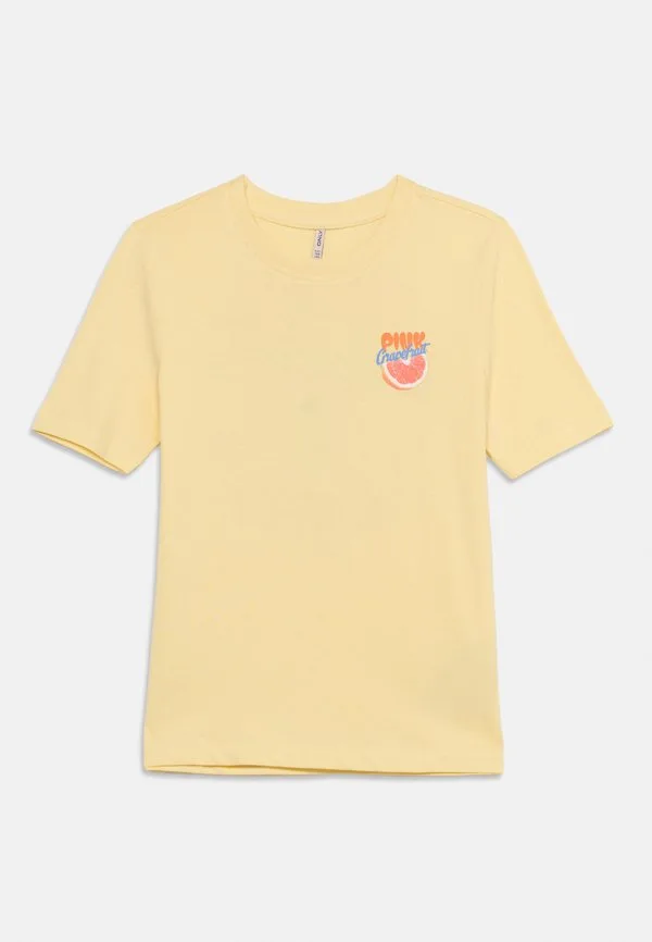 Футболка kogbolette life s/s top jrs print Only Girls, Yellow — фото 3