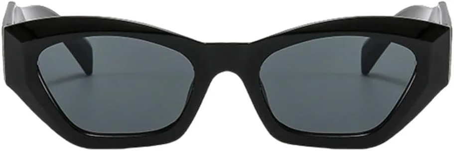 

Модные солнцезащитные очки неправильной формы «кошачий глаз» для женщин, винтажные, розово-фиолетовые, с защитой от УФ-излучения UV400, для мужчин TYUVIVO, Black Grey