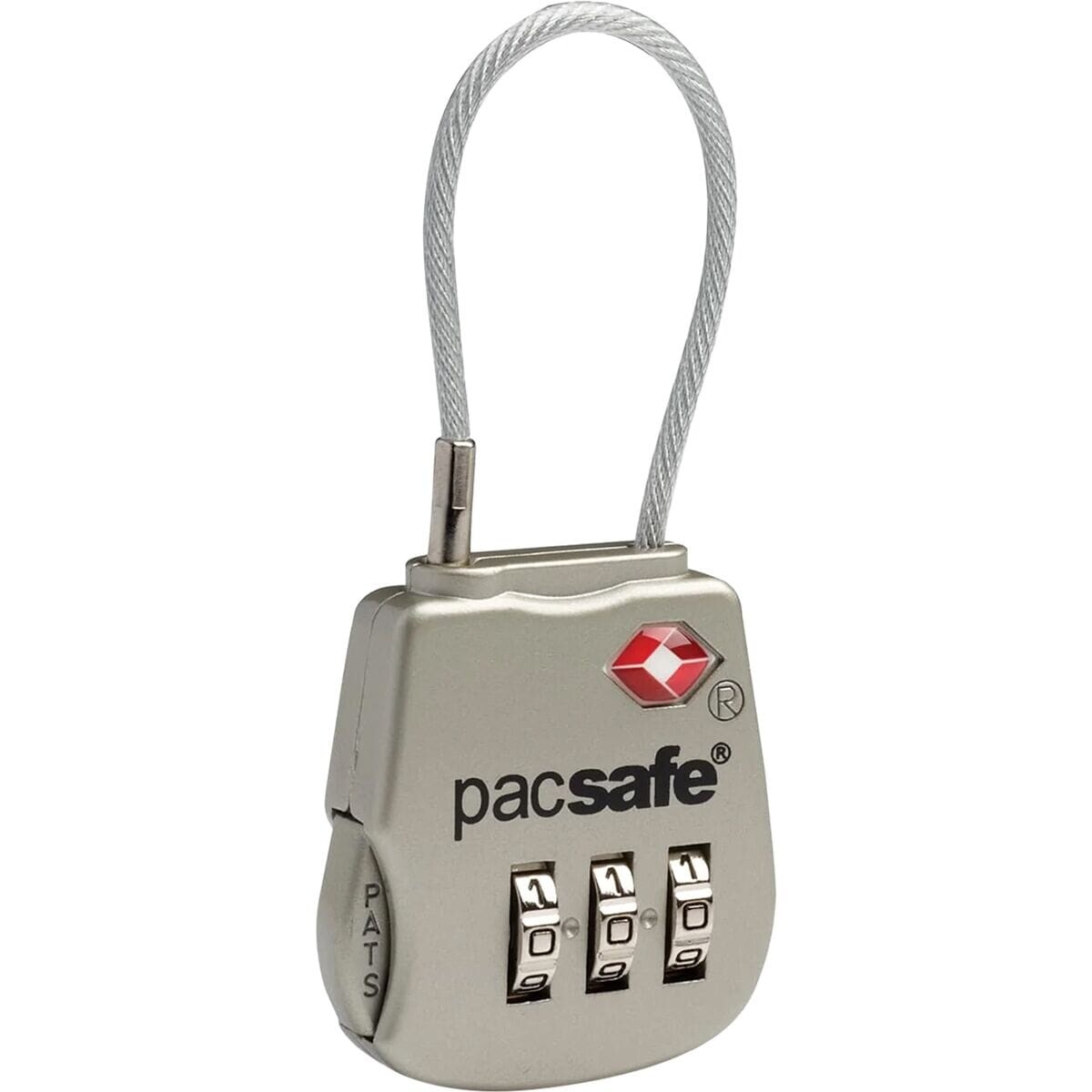 

Навесной замок с комбинированным тросиком prosafe 800 Pacsafe, серебряный