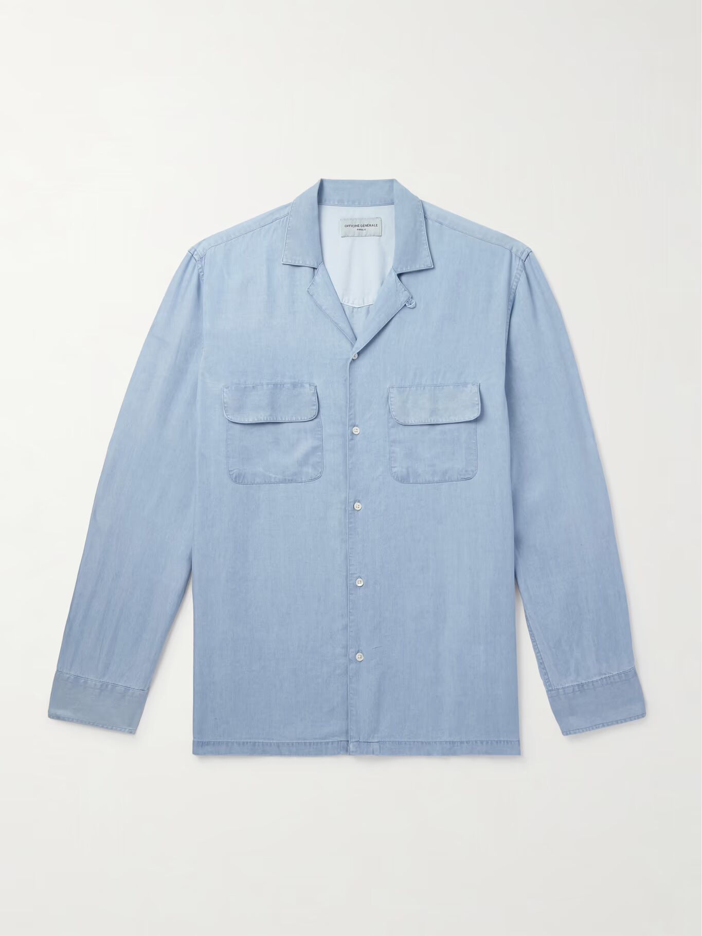 

Рубашка из лиоцелла Leto Convertible-Collar OFFICINE GÉNÉRALE, синий