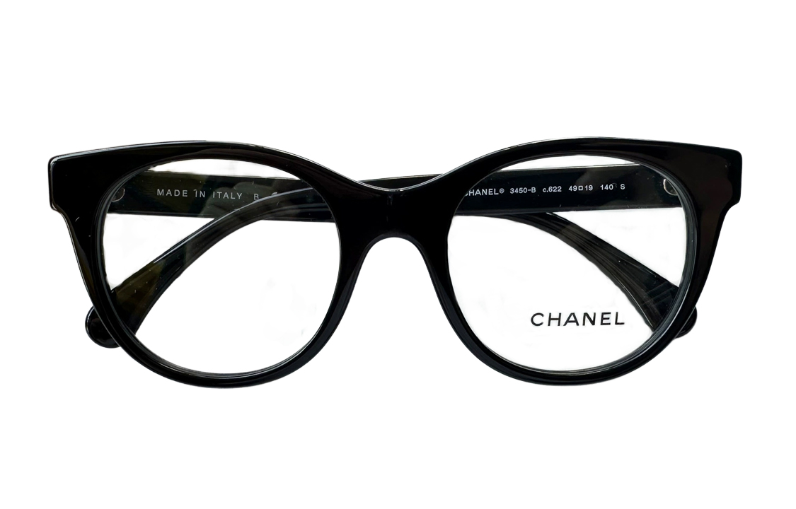 

CHANEL Оправа для очков Plate Frame со стразами и бабочками, женская, черная