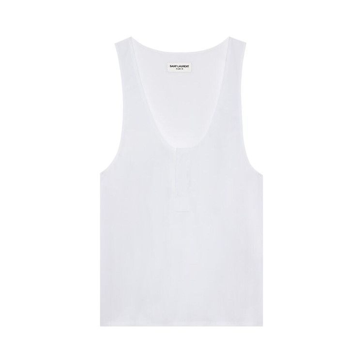 

Топ Saint Laurent Henley Tank, Blanc