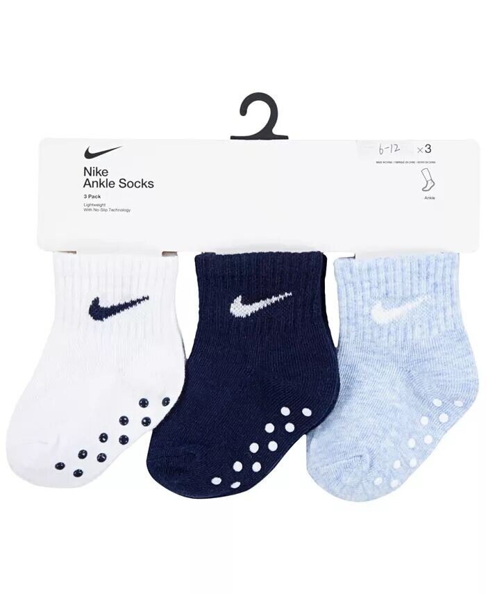 

Носки Core Ankle Gripper для мальчиков и девочек, упаковка из 3 шт Nike, синий