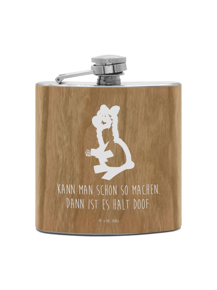 

Mr. & Mrs. Panda Фляжка из нержавеющей стали с изображением цветка альпаки и надписью коричневого цвета