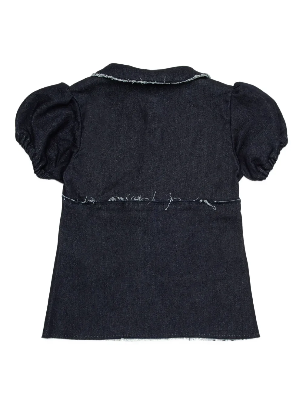 Джинсовая блузка с объемными рукавами Marni Kids, синий — фото 2