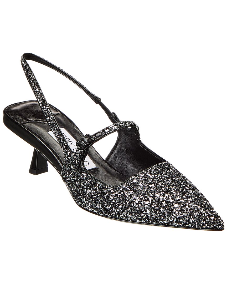 Туфли-лодочки Jimmy Choo Didi 45 Glitter Slingback, серебряный