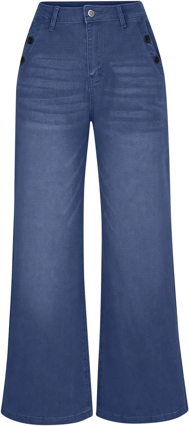Джинсы свободные Slim Baggy Wide Leg, синий — фото 4
