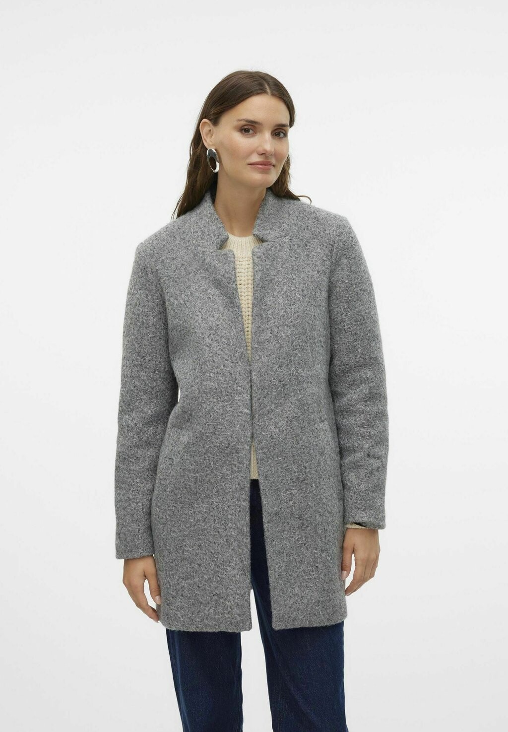 

Короткое пальто VMELITEKATRINE Vero Moda, темно-серый
