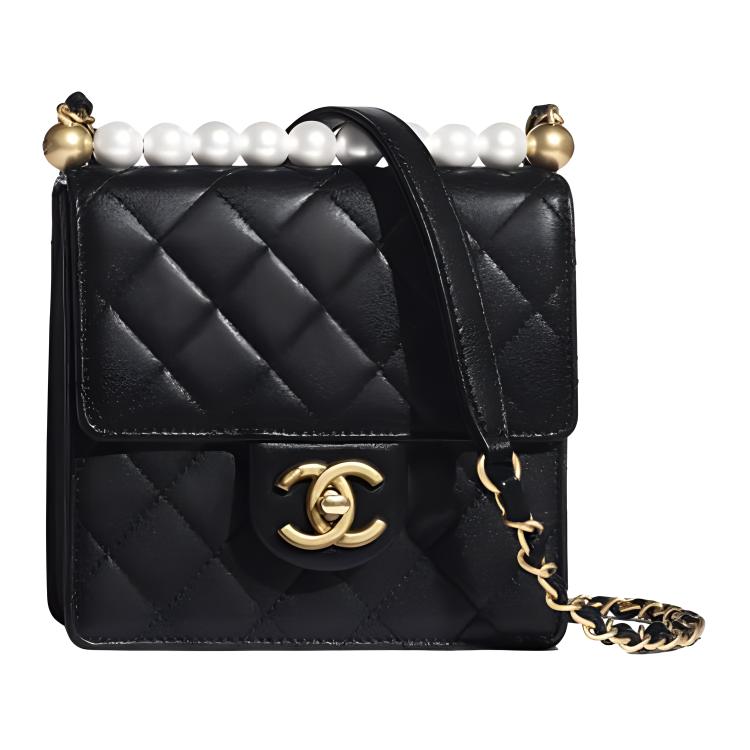 

Chanel Классическая кожаная сумка через плечо с клапаном, женская, черная