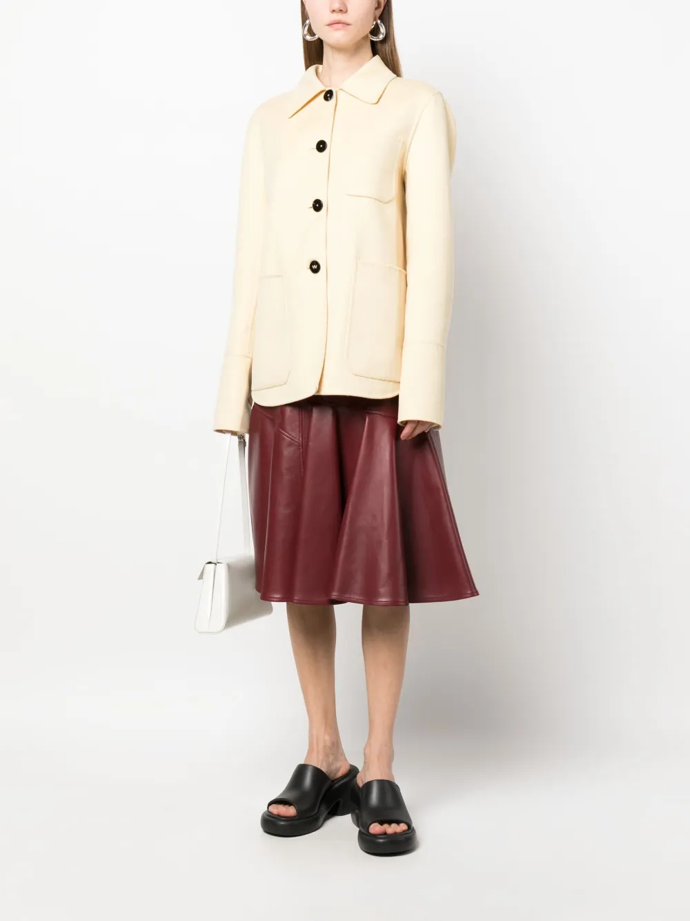 Кашемировая куртка-рубашка на пуговицах JIL SANDER, желтый — фото 2