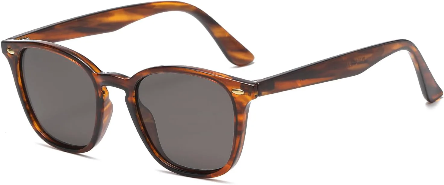 

Модные поляризованные солнцезащитные очки для женщин и мужчин. Классические ретро-очки квадратной формы с защитой от УФ-излучения 2020 VentiVenti, Stripe Brown /Smoke