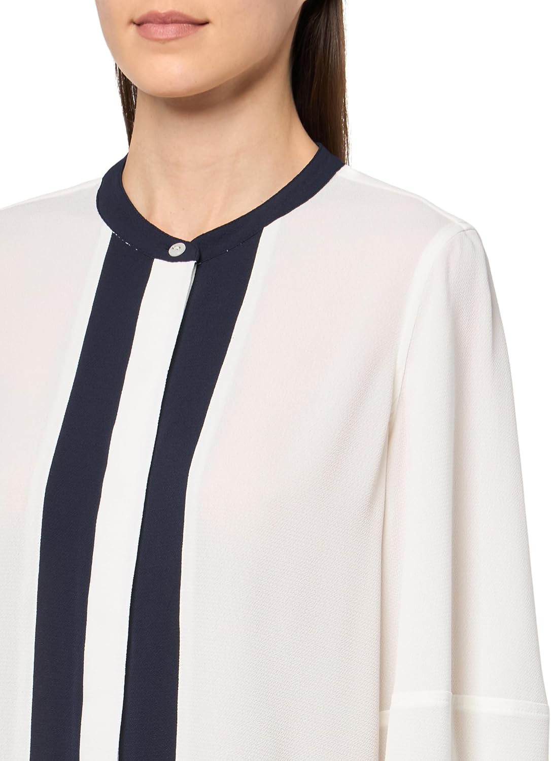 Женский спортивный топ Tommy Hilfiger из крепа с длинными рукавами и круглым вырезом, Ivory — фото 3