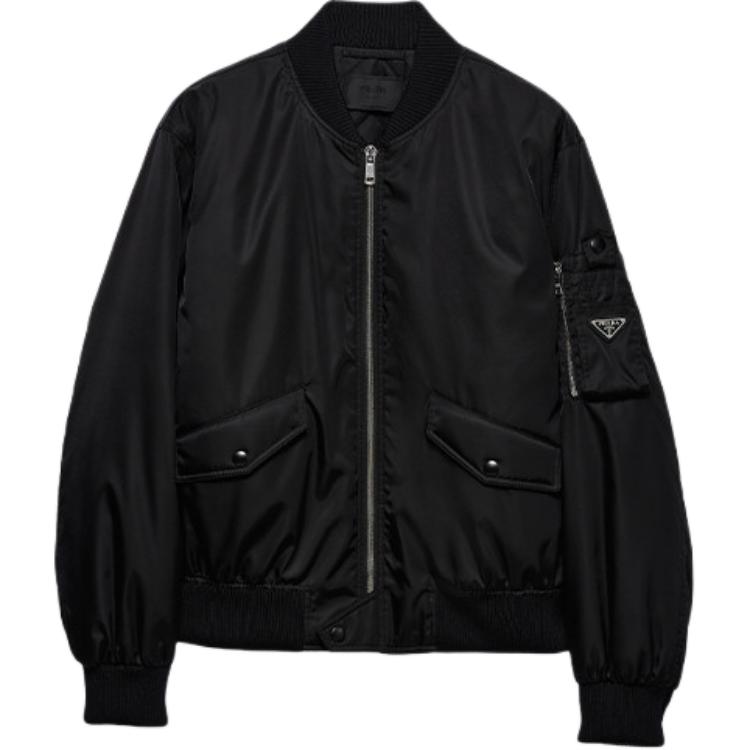 

PRADA Куртка-бомбер с треугольным логотипом, Black